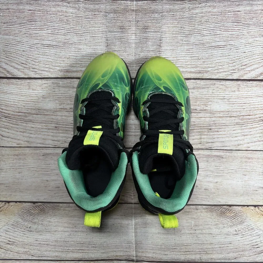 Under Armour Green and Black Kids Football Cleats